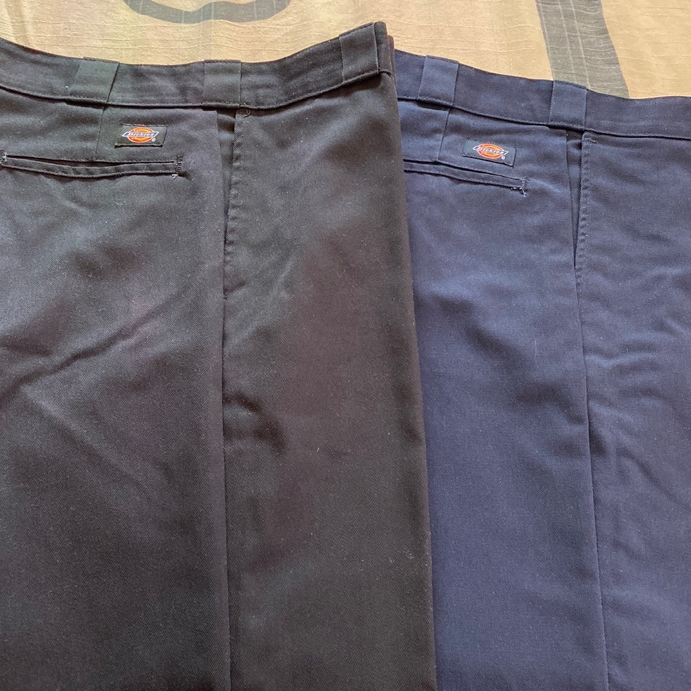 2 barely used dickies 874 original fit 33x29 in navy blue and black